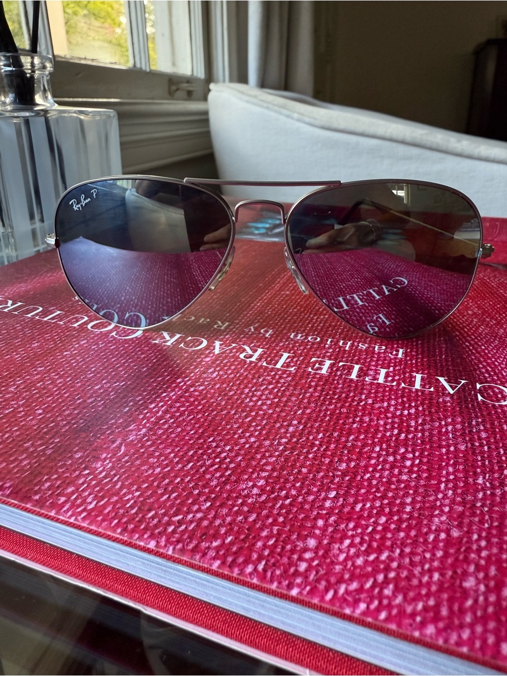 Ray-Ban mirrored Silver polarized Aviator Sunglasses